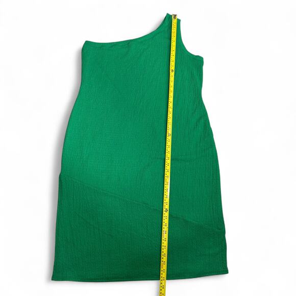 AVLN Studio Green One Shoulder Knit Midi Dress XXL Stitch Fix Minimalist Resort - Picture 9 of 10